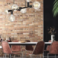 Lamkur Loftlampe Eliza, 6 lyskilder, sort