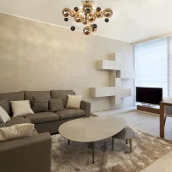 Näve Loftlampe Explosion med guldkugler