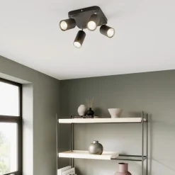 Nowodvorski Lighting Spotlights>Loftlampe Eye Spot med 4 lyskilder, firkantet, sort