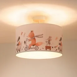 Børn Duolla Loftlampe Ferdi Kids, tekstil, hvid, farvet