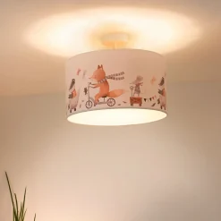 Børn Duolla Loftlampe Ferdi Kids, tekstil, hvid, farvet