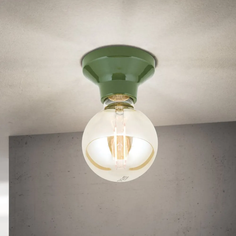 ORION Loftlampe Frost, grøn, keramik, E27