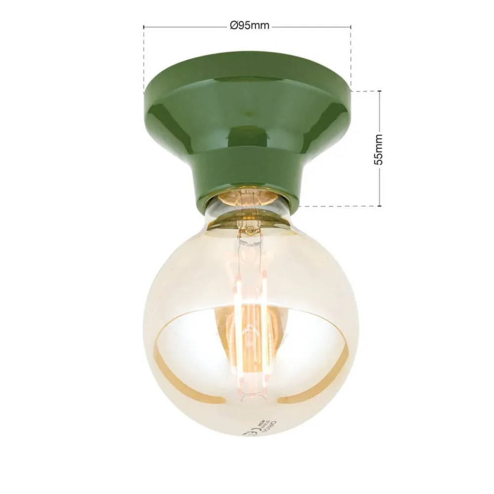 ORION Loftlampe Frost, grøn, keramik, E27