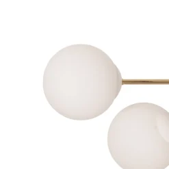 Loftlampe Glassy, 6 lyskilder, hvid/guld/opal^Euluna