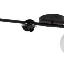 Loftlampe Glassy, 4 lyskilder, lineær, sort/opal^Euluna New