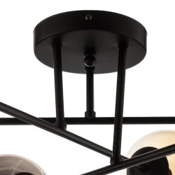 EMIBIG LIGHTING Loftlampe Glassy, sort, grafit/amber/klar, 6 lyskilder.