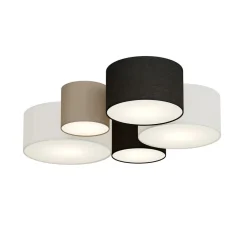 Trio Lighting Loftlampe Hotel med fem tekstilskærme