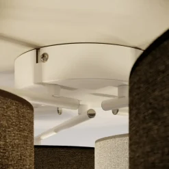 Trio Lighting Loftlampe Hotel med fem tekstilskærme