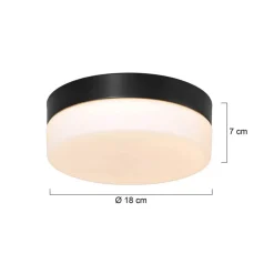 Loftlampe Ikaro sort, Ø 18 cm, metal, plast^Steinhauer
