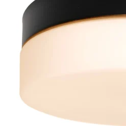 Loftlampe Ikaro sort, Ø 18 cm, metal, plast^Steinhauer