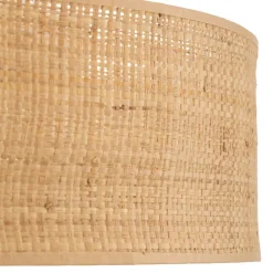 Loftlampe Leano beige rund af rattan^Eko-Light