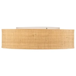 Loftlampe Leano beige rund af rattan^Eko-Light