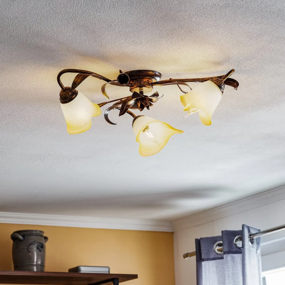 Loftlampe Lucrezia med 3 lyskilder, bronze^ONLI Online