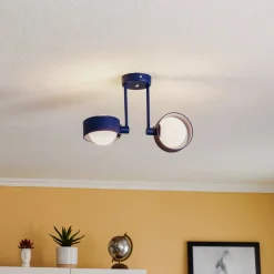 Loftlampe Mado i stål, blå, 2 lyskilder^Argon Best