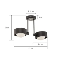 Loftlampe Mado i stål, blå, 2 lyskilder^Argon Best