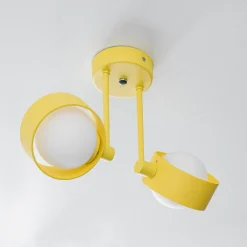 Loftlampe Mado i stål, gul, 2 lyskilder^Argon Online