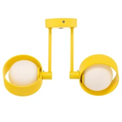 Loftlampe Mado i stål, gul, 2 lyskilder^Argon Online