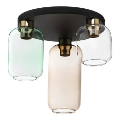 Loftlampe Marco Green, 3 lyskilder klar/grøn/brun^TK Lighting Discount