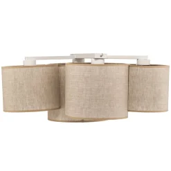 TK Lighting Loftlampe Mona Nature, 4 lyskilder, naturfarvet hør