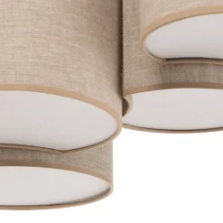 Loftlampe Mona Nature, 5 lyskilder, naturfarvet linned^TK Lighting Sale