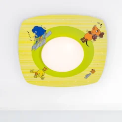 Børn Elobra Loftlamper>Loftlampe mus, gul, Ø 58 cm, træ