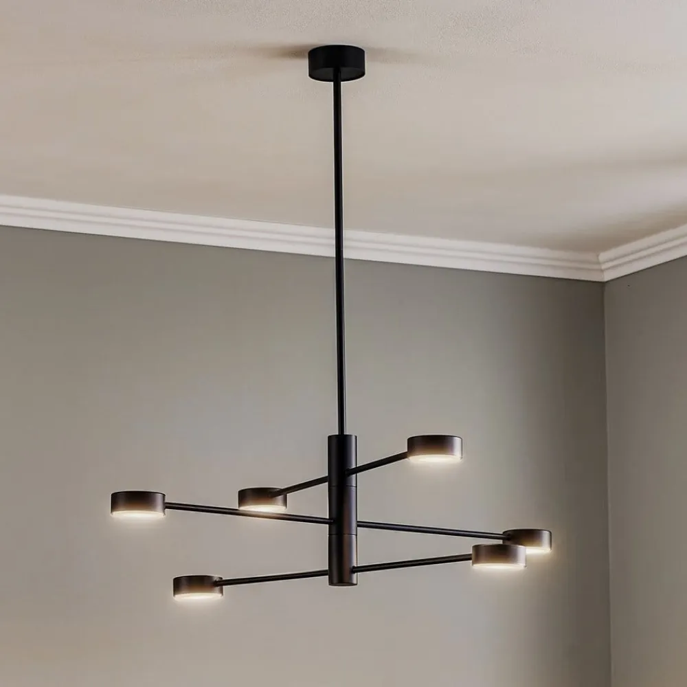 Nowodvorski Lighting Loftlampe Orbit VI, sort, 6 lyskilder