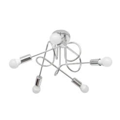 HELAM Loftlampe Oxford, krom, 5 lyskilder, Ø 47 cm, metal