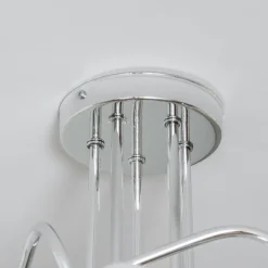 HELAM Loftlampe Oxford, krom, 5 lyskilder, Ø 47 cm, metal