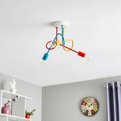 HELAM Loftlampe Oxford med 3 lyskilder orange/rød/turkis