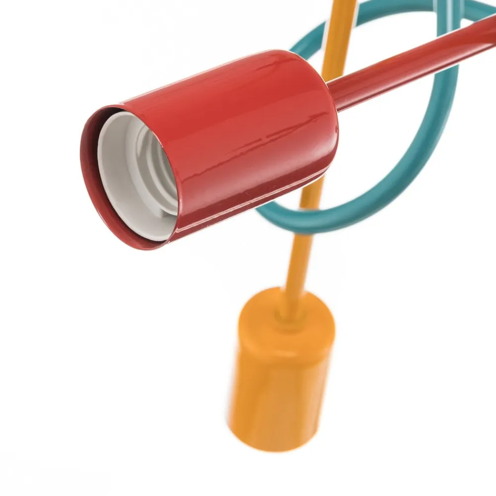 HELAM Loftlampe Oxford med 3 lyskilder orange/rød/turkis