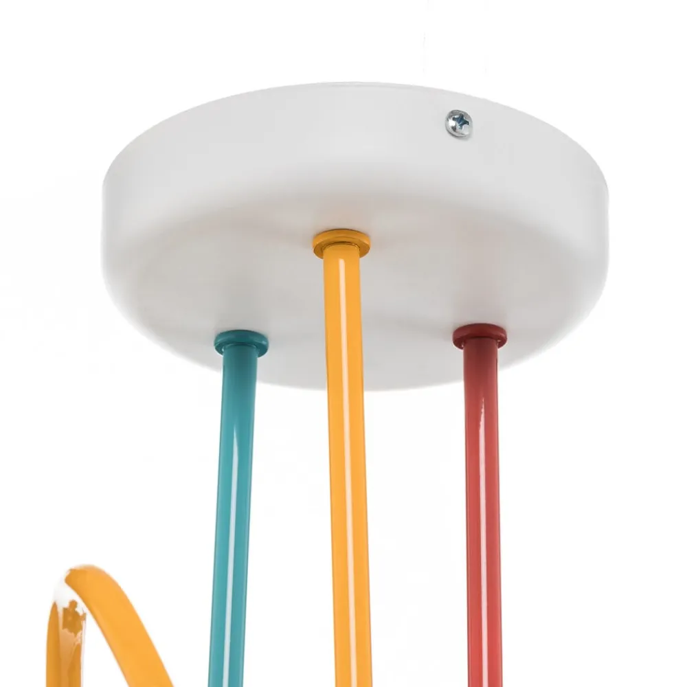 HELAM Loftlampe Oxford med 3 lyskilder orange/rød/turkis