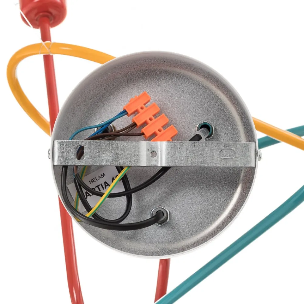 HELAM Loftlampe Oxford med 3 lyskilder orange/rød/turkis