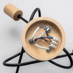 Loftlampe Oxford, sort, træ, metal, 3 lyskilder, Ø 44 cm^HELAM New