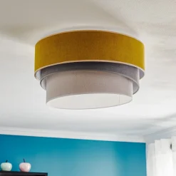 Duolla Loftlamper>Loftlampe Pastell Trio Ø 45 cm sennepsfarvet/grå/lysegrå