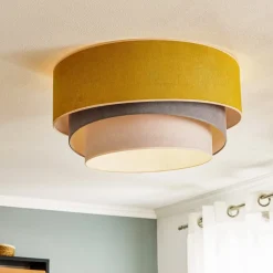 Duolla Loftlampe Pastell Trio Ø 60 cm sennepsfarvet/grå/lysegrå