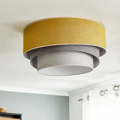 Duolla Loftlampe Pastell Trio Ø 60 cm sennepsfarvet/grå/lysegrå