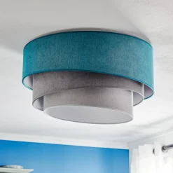 Loftlampe Pastell Trio 60 cm turkis/grå/lysegrå^Duolla