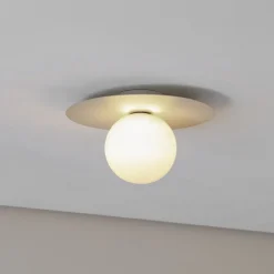 TK Lighting Loftlampe Pixie, beige, glas, Ø 25 cm, kugle, G9