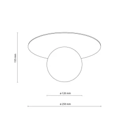 TK Lighting Loftlampe Pixie, beige, glas, Ø 25 cm, kugle, G9