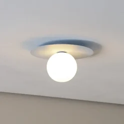 TK Lighting Loftlampe Pixie, lyseblå, glas, Ø 25 cm, kugle, G9