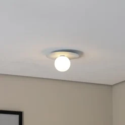 TK Lighting Loftlampe Pixie, lyseblå, glas, Ø 25 cm, kugle, G9