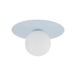 TK Lighting Loftlampe Pixie, lyseblå, glas, Ø 25 cm, kugle, G9