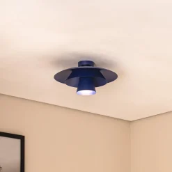 Loftlampe Plato, mørkeblå, metal, Ø 38 cm, E27^Luminex Sale