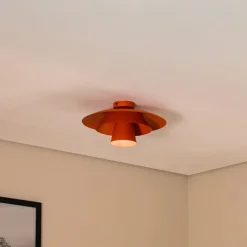 Luminex Loftlampe Plato, orange, metal, Ø 38 cm, E27