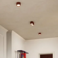 SOLLUX LIGHTING Loftlampe RIBLA, okker, Ø 10 cm, metal, GX53