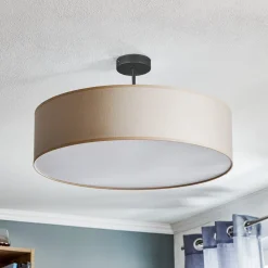 TK Lighting Loftlampe Rondo med afstand, creme Ø 60cm