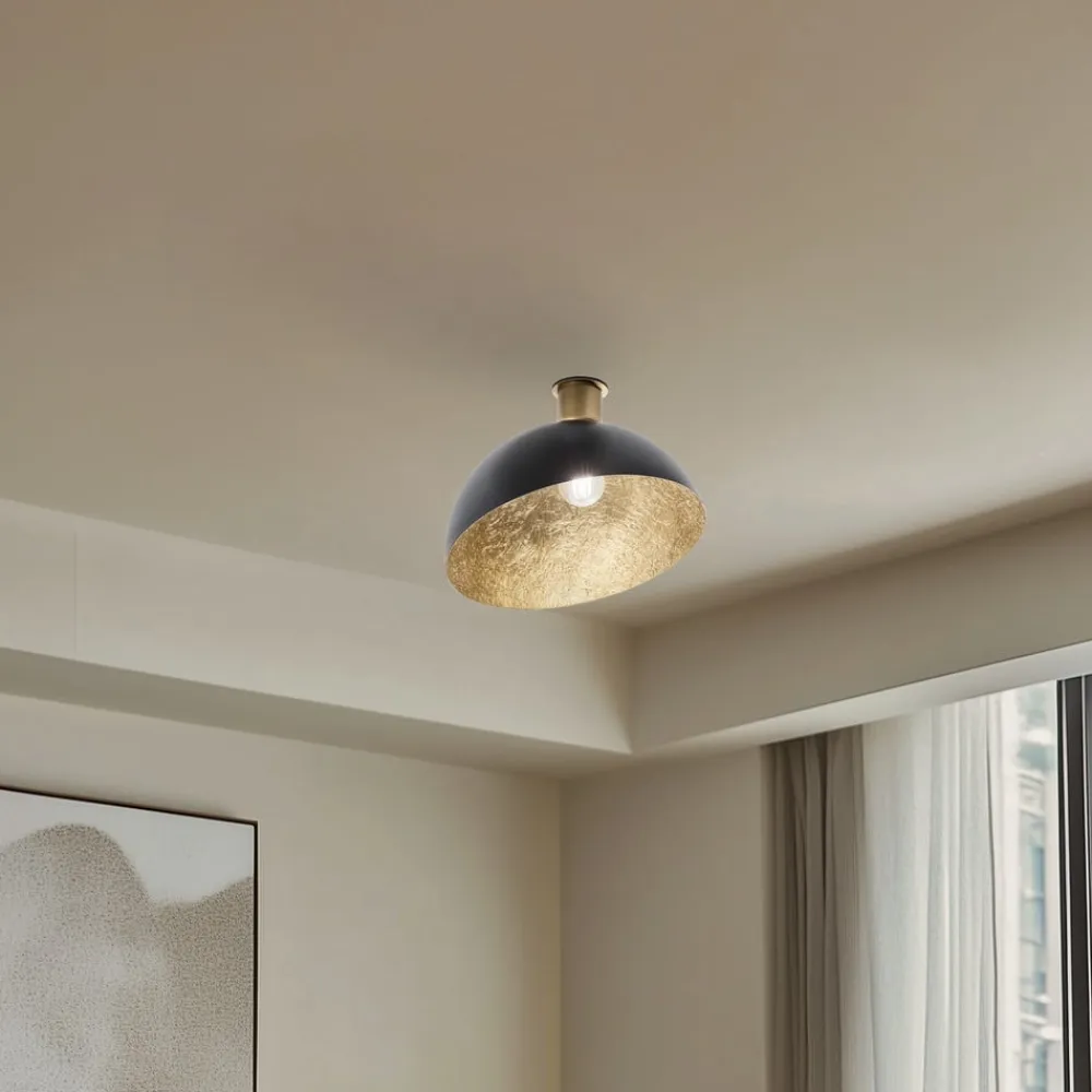 SIGMA Loftlampe Sfera, Ø 35 cm, sort/guld