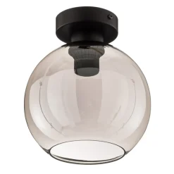 Eko-Light Loftlampe Sofia med røggrå glasskærm