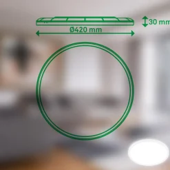 Loftlampe Tava A, Ø 42 cm, plast, hvid^Briloner Outlet