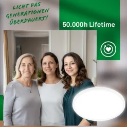 Loftlampe Tava A, Ø 42 cm, plast, hvid^Briloner Outlet